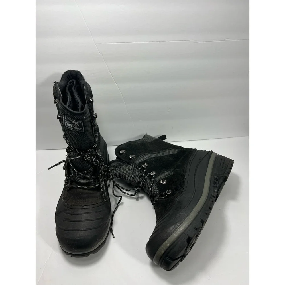 Ranger Mens Duck Boots Black Textile Lace Up Thermolite Insulated Mid-calf 9